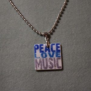 peace love music necklace